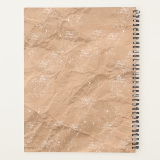 Der Monogram Onderdruk Rustic Brown Kraft Planner (Achterkant)