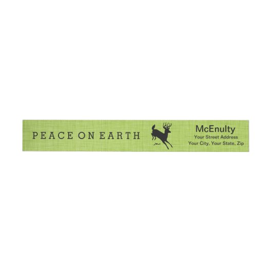 Der Peace on Earth Green Holiday Wraparound Label (Individueel)