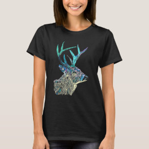 Der Retro Animal Forest Imprint Art Deer Hunting T-shirt