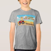 Der Traktor zieht den Pflug Tri-Blend Shirt (Voorkant)