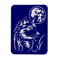 Der träumende junge Wolf Premium Flexi Magnet