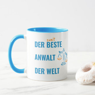 Der zweitbeste Anwalt der Welt. Lustiges Geschenk Mok