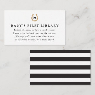 Derby Baby shower Book Request Baby's 1st Library Informatiekaartje