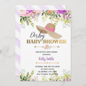 Derby baby shower feestuitnodiging kaart (Voorkant / Achterkant)