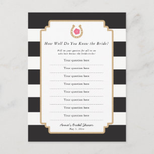 Derby Bride Quiz Spring Vrijgezellenfeest Game Kaa Uitnodiging Briefkaart