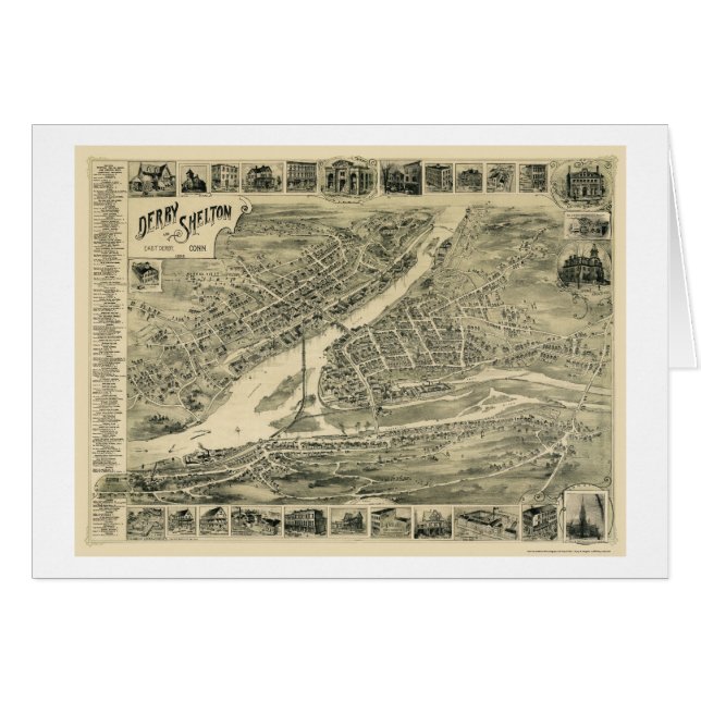 Derby, CT Panoramic Map - 1899 (Voorkant Horizontaal)
