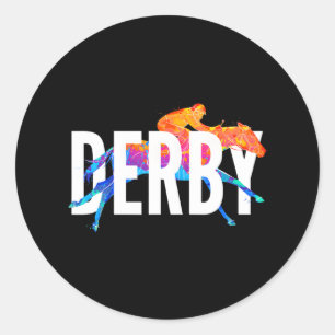 Derby Day Horse Racing Kentucky Epsom 2022 Ronde Sticker