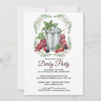 Derby Day Mint Julep Horse Race Party Invitation Kaart
