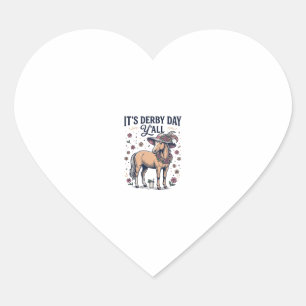 Derby Day Y'all Paard Bloemen Hoed Hart Sticker