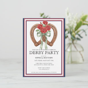 Derby-feest uitnodiging Hoefijzer Bloemstuk Muur K