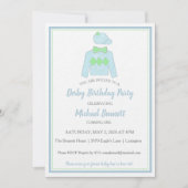 Derby-feestuitnodiging met aquarel jockeyzijde kaart (Voorkant)