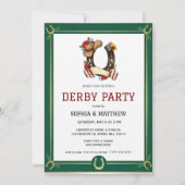 Derby-feestuitnodiging Vintage paardenstijl Kaart (Voorkant)