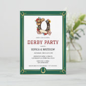 Derby-feestuitnodiging Vintage paardenstijl Kaart (Staand voorkant)