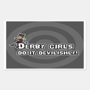 Derby Girl doet het duivels Rechthoekige Sticker