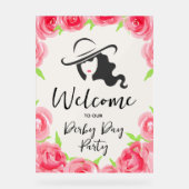 Derby Hat Lady Silhouette and Roses Welcome (Recto)