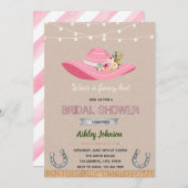 Derby hoed bruidsfeest uitnodiging (Voorkant / Achterkant)