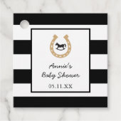 Derby Hoefijzer Rocking Horse Baby shower Bedankjes Labels (Voorkant)