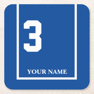 Derby Horse Race Blue 3 Gepersonaliseerd Vierkante Kartonnen Onderzetter
