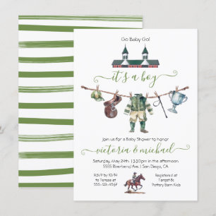 Derby Horse Racing Baby shower Clothesline Kaart