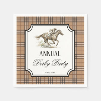 Derby horse racing party elegant gingham servet
