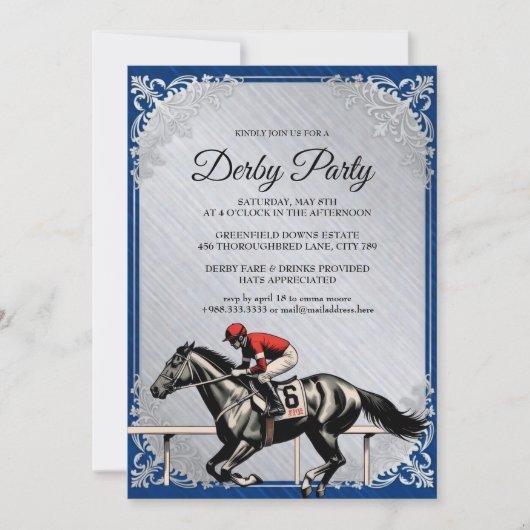  Derby Horse Racing Party Invitation 2026 (Devant)