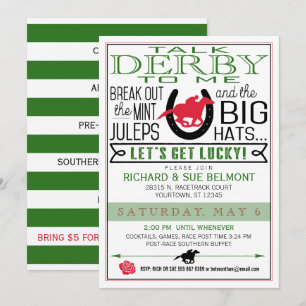 Derby Horse Racing Party Zwart/Rood/DK Kelly Kaart