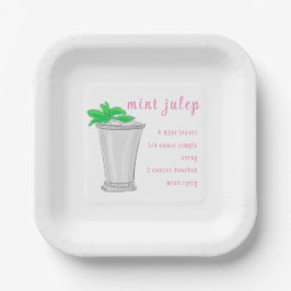 Derby Mint Julep Bar Recept Preppy Papieren Bordje
