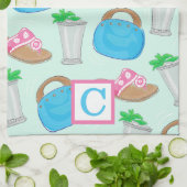 Derby Mint Julep Preppy Monogram Theedoek (Gevouwen)