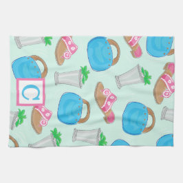 Derby Mint Julep Preppy Monogram Theedoek