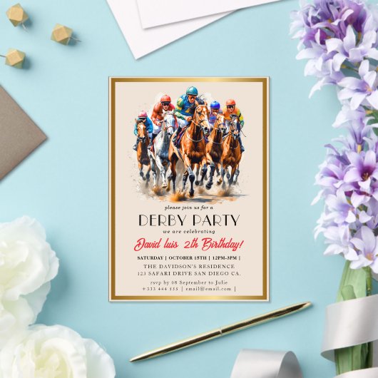 Derby party acryl uitnodigingen (Insitu (Huwelijk))