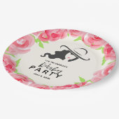 Derby Party Groot Pet en Rozen Papieren Bordje (Gekanteld)