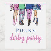 Derby Party Horse Racing Mode Preppy Custom Wijn Etiket (Enkel label)