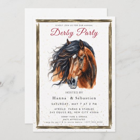 Derby Party Invitation (Devant / Derrière)
