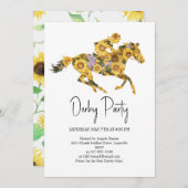  Derby Party Invitation – Floral Horse Head with S (Devant / Derrière)