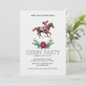 Derby Party Invitation | Horse Racing Elegant Flor (Debout devant)