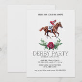 Derby Party Invitation | Horse Racing Elegant Flor (Devant / Derrière)