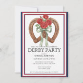 Derby Party Invitation Horseshoe Floral Wall Art (Devant)