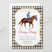 Derby Party Invitation Kaart (Voorkant / Achterkant)