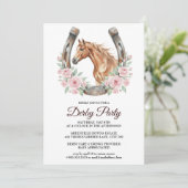 Derby Party Invitation with Horse & Floral Art (Debout devant)