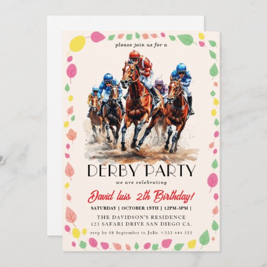 Derby party kaart (Voorkant / Achterkant)