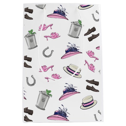 Derby Party Kleding Mint Julep Hoefijzer Medium Cadeauzakje (Voorkant)