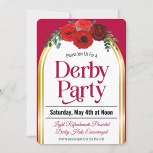 Derby Party Paard Race Rode Rozen Boog Kaart