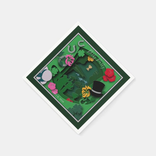 Derby Party Papieruitsnijdeffect Servet (Hoek)