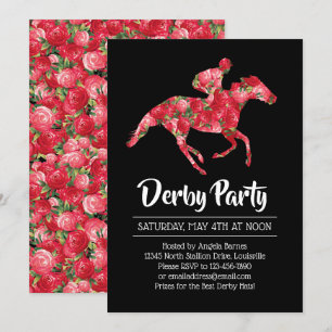 Derby Party Red Roses Racehorse 2 Kaart