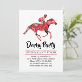 Derby Party Red Roses Racehorse Kaart (Staand voorkant)