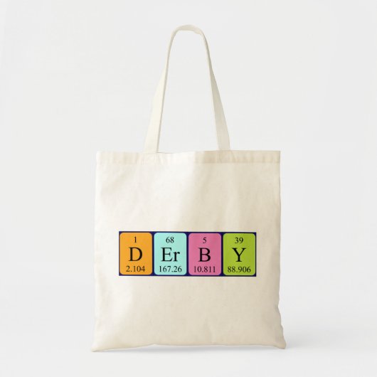 Derby periodieke table name canvas tas (Voorkant)
