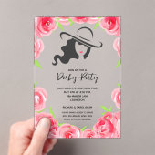 Derby Pet en Rozen Derby Party Acryl Uitnodigingen (Insitu (Draagbaar))