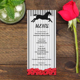 Derby renpaard en Rozen Vrijgezellenfeest Menu