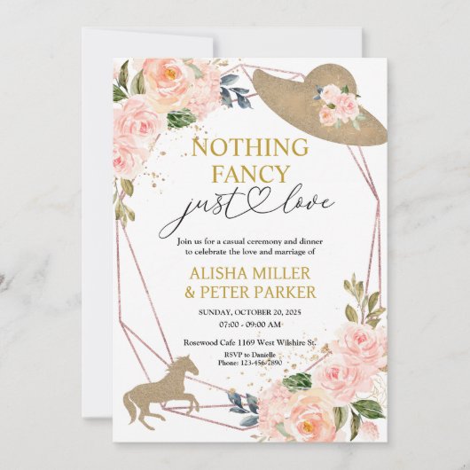 Derby Wedding Invitation - Niets Fancy Alleen Lief Save The Date (Voorkant)