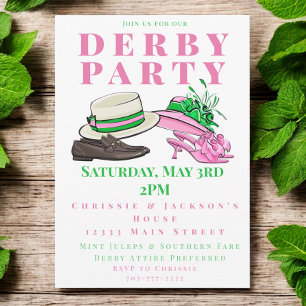 Derbyfeest met modieuze hoeden schoenen mode prepp kaart